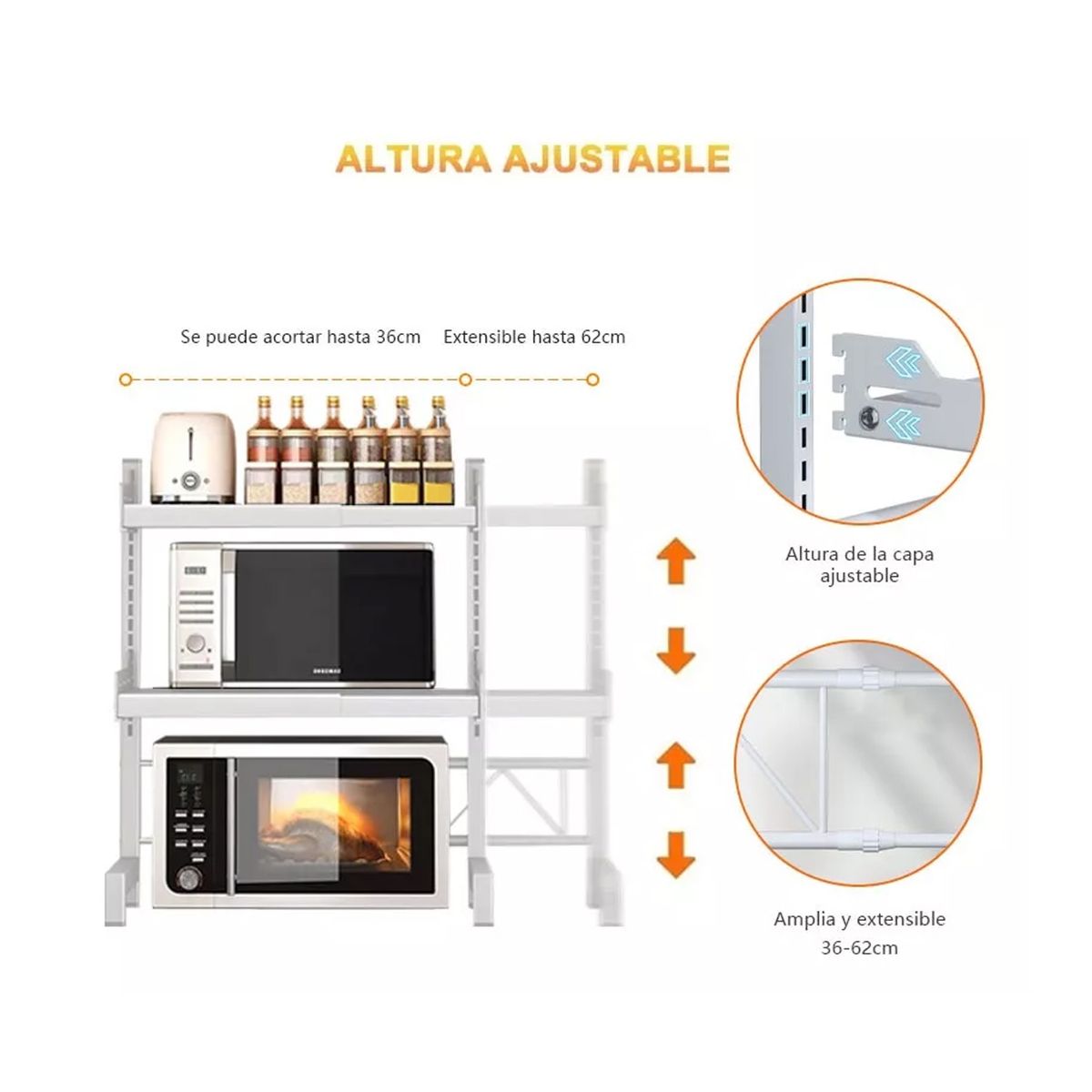GENERICO - Estante Repisa Extensible Horno Microondas Rack Organizador