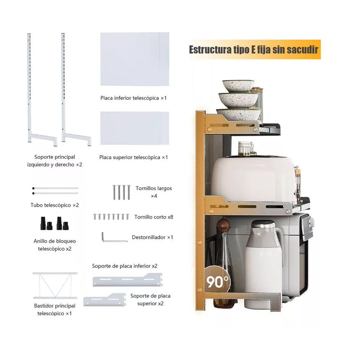 GENERICO - Estante Repisa Extensible Horno Microondas Rack Organizador