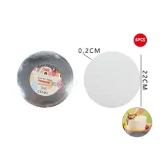 GENERICO - Bandejas De Torta Plateada Redonda 22 Cm 6 Pcs