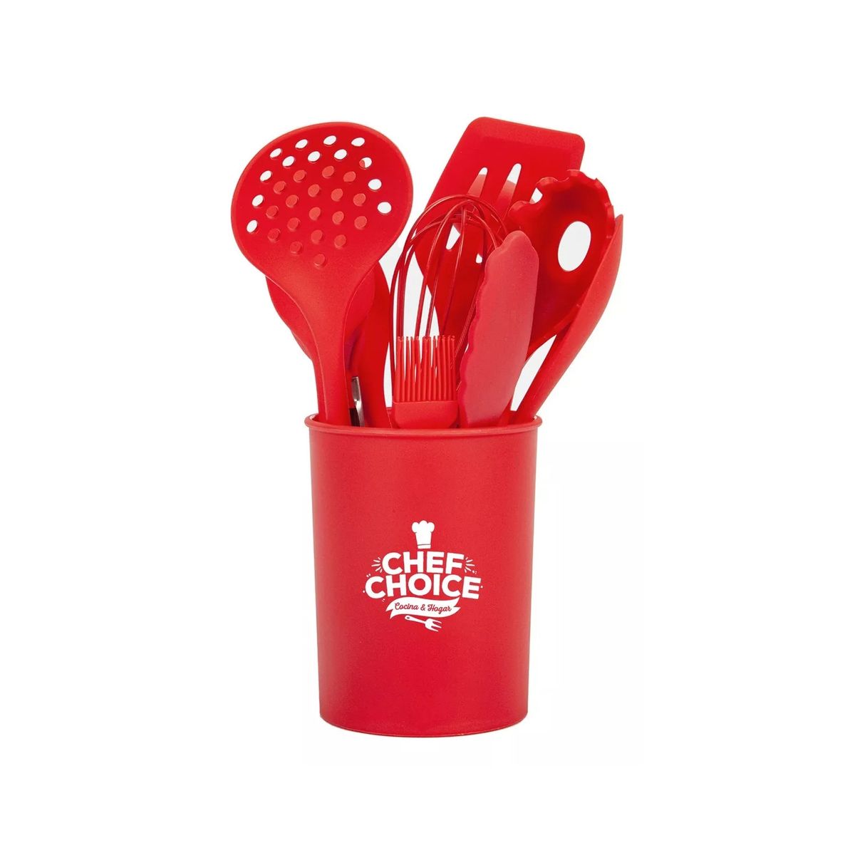 GENERICO - Set 12pcs Utensilios De Cocina De Silicona Antiadherentes Color Rojo