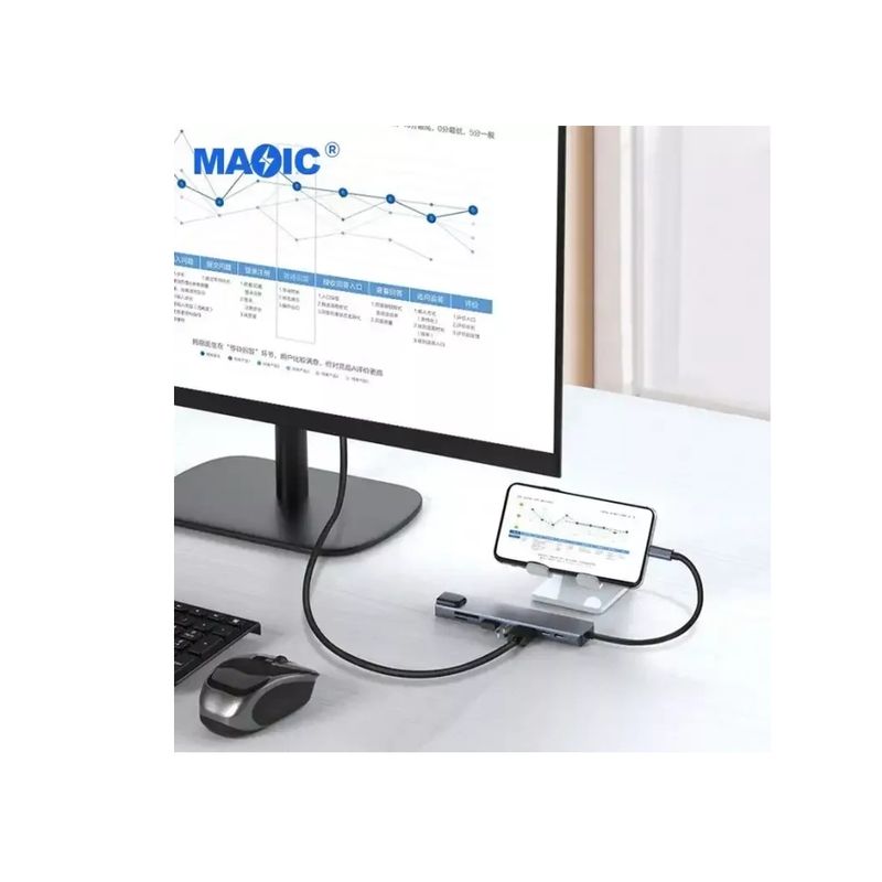 GENERICO - Hub Usb C Conector Multipuerto 8 En 1 Para Macbook Windows