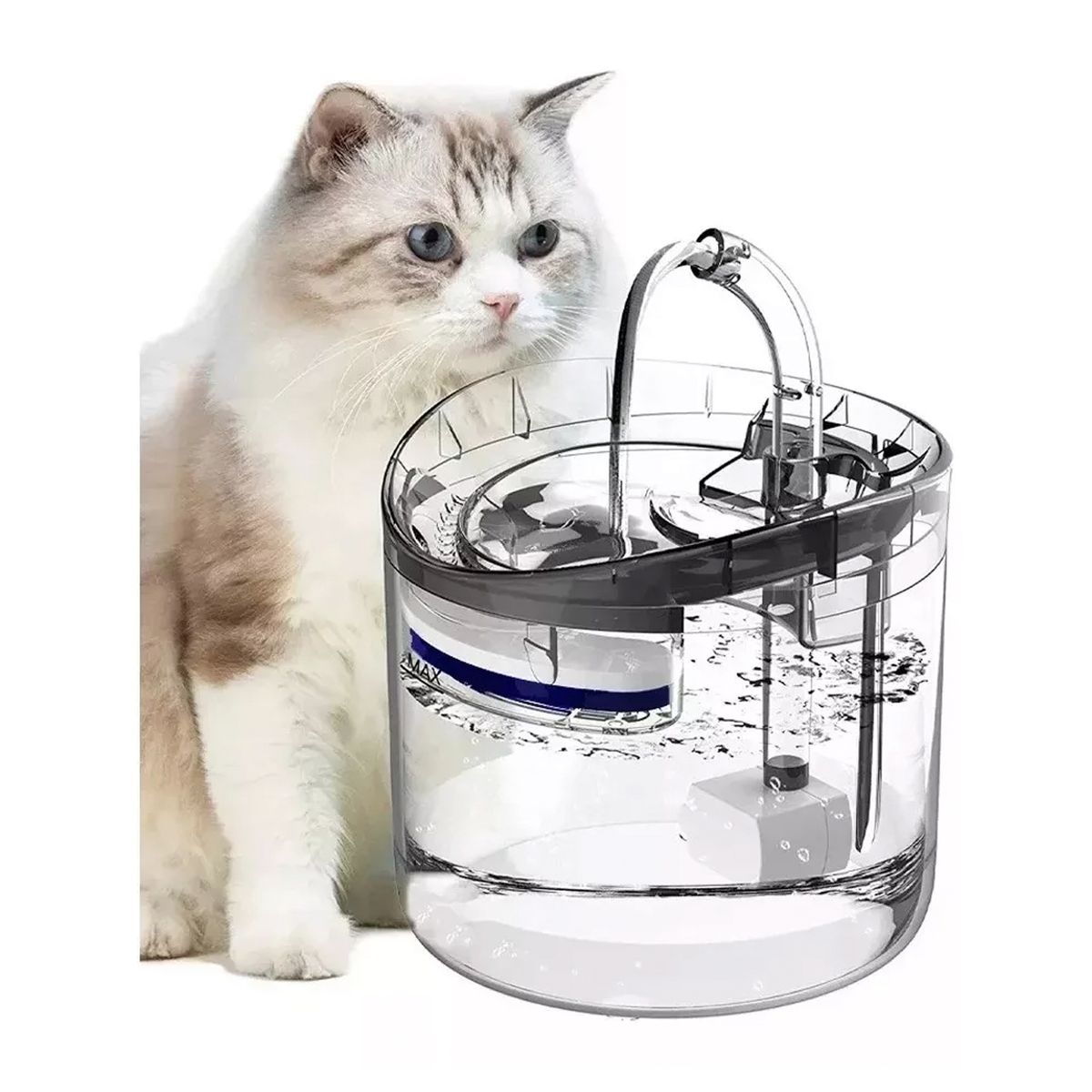 GENERICO - Bebedero Automático Fuente Agua Mascota Transparente