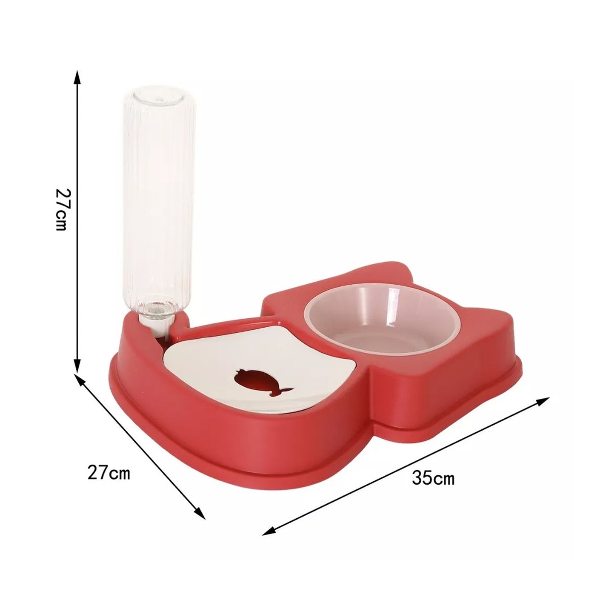 GENERICO - Plato En Forma De Gato Con Dispensador De Agua Para Mascotas
