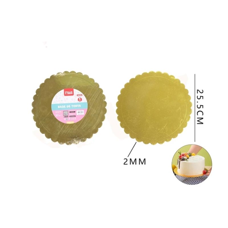 GENERICO - Base De Torta Dorado 255Cm Espesor 2mm