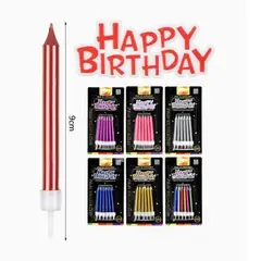 GENERICO - Velas Cumpleaños 9 Centimetros Colores Surtidos