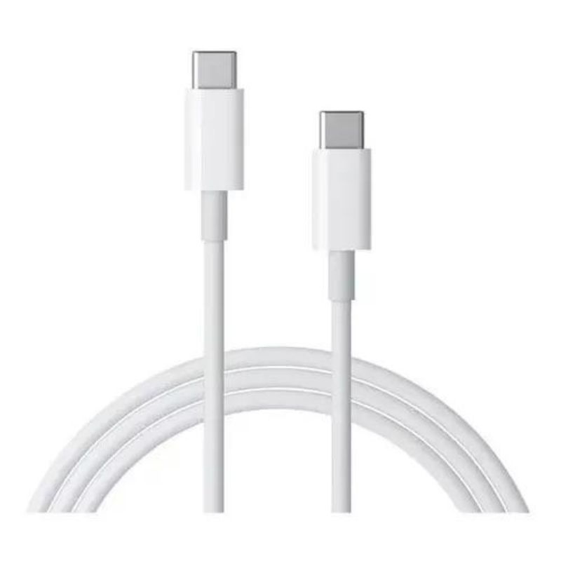 GENERICO - Cable Usb Tipo C A Tipo C Doble Entrada Carga Y Datos blanco