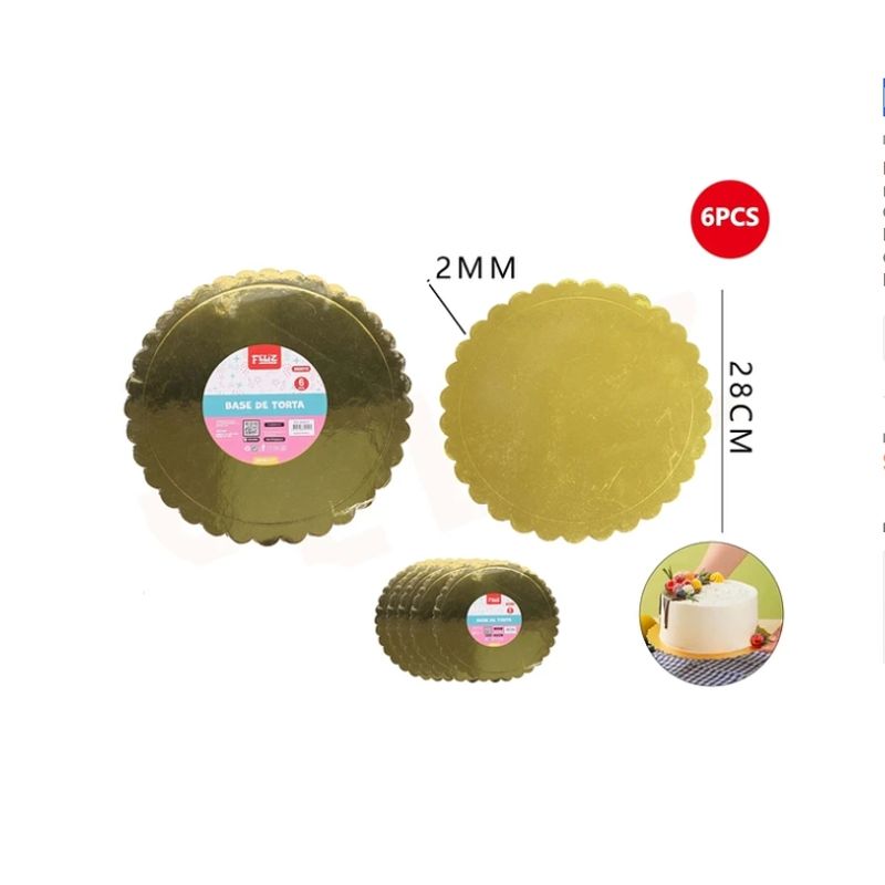 GENERICO - Base De Torta Dorado 28Cm Espesor 2mm