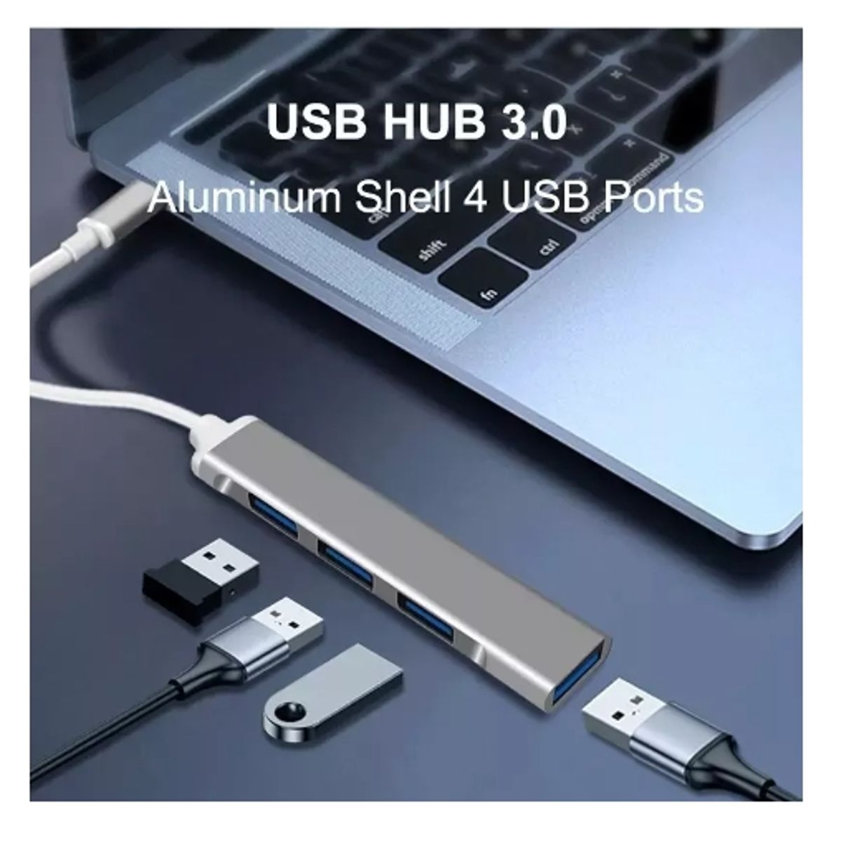 GENERICO - Adapatador Hub Usb 3.0 A 4 Puertos Para Notebook Macbook