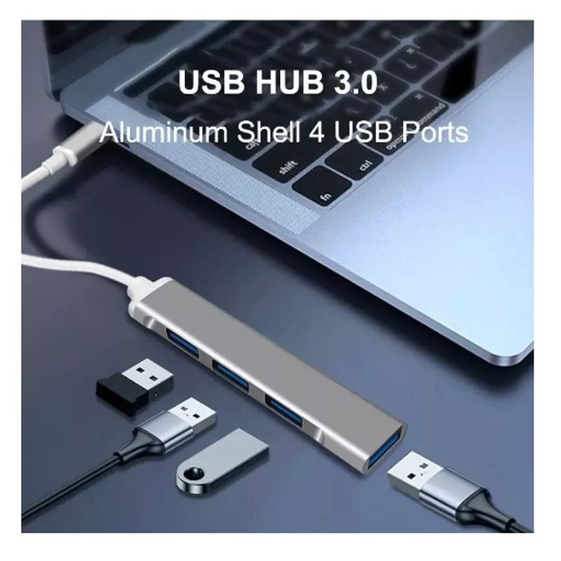 GENERICO - Adapatador Hub Usb 3.0 A 4 Puertos Para Notebook Macbook