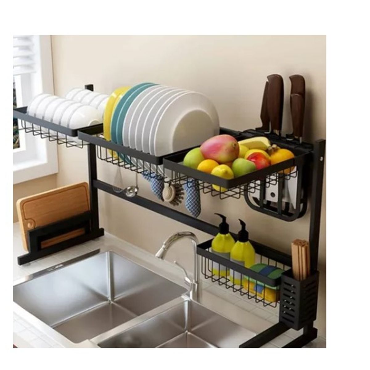 GENERICO - Secaplatos Acero Inoxidable Escurridor Plato Acero Inoxidable