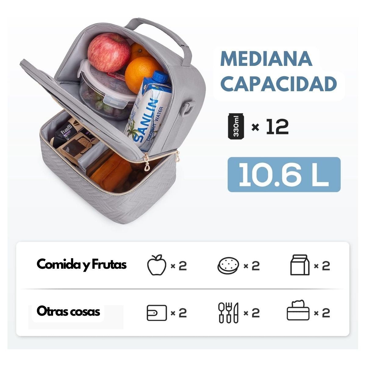 TOURIT - Tourit Lonchera con Aislamiento Cubierta Doble 10