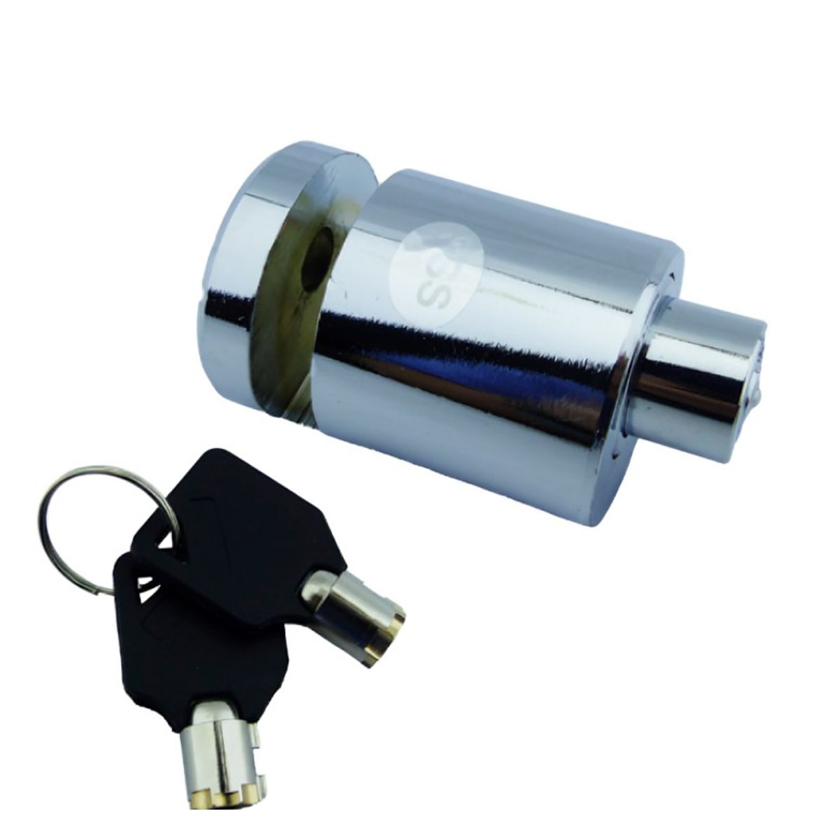 OEM - CANDADO PARA FRENO DISCO MINI REDONDO CROMADO CON 2 LLAVES