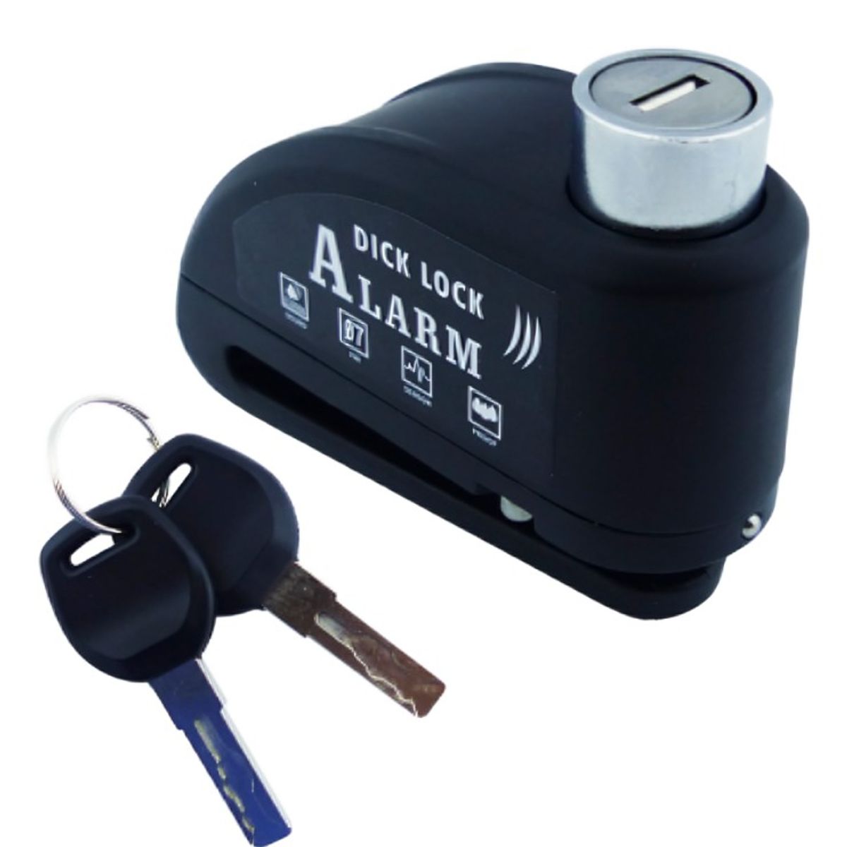 OEM - CANDADO PARA FRENO DISCO CON ALARMA NEGRO CON 2 LLAVES