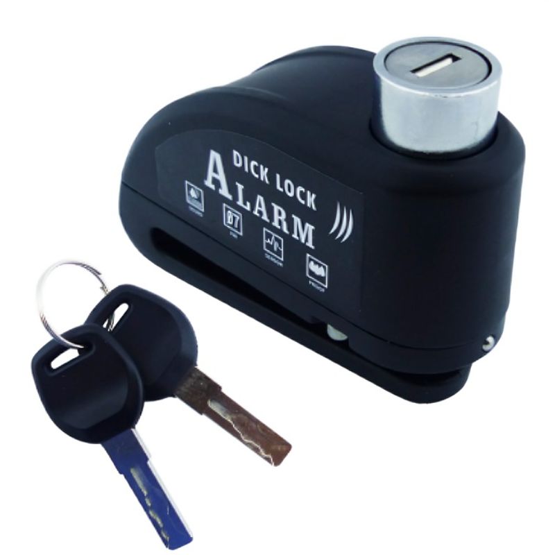 OEM - CANDADO PARA FRENO DISCO CON ALARMA NEGRO CON 2 LLAVES