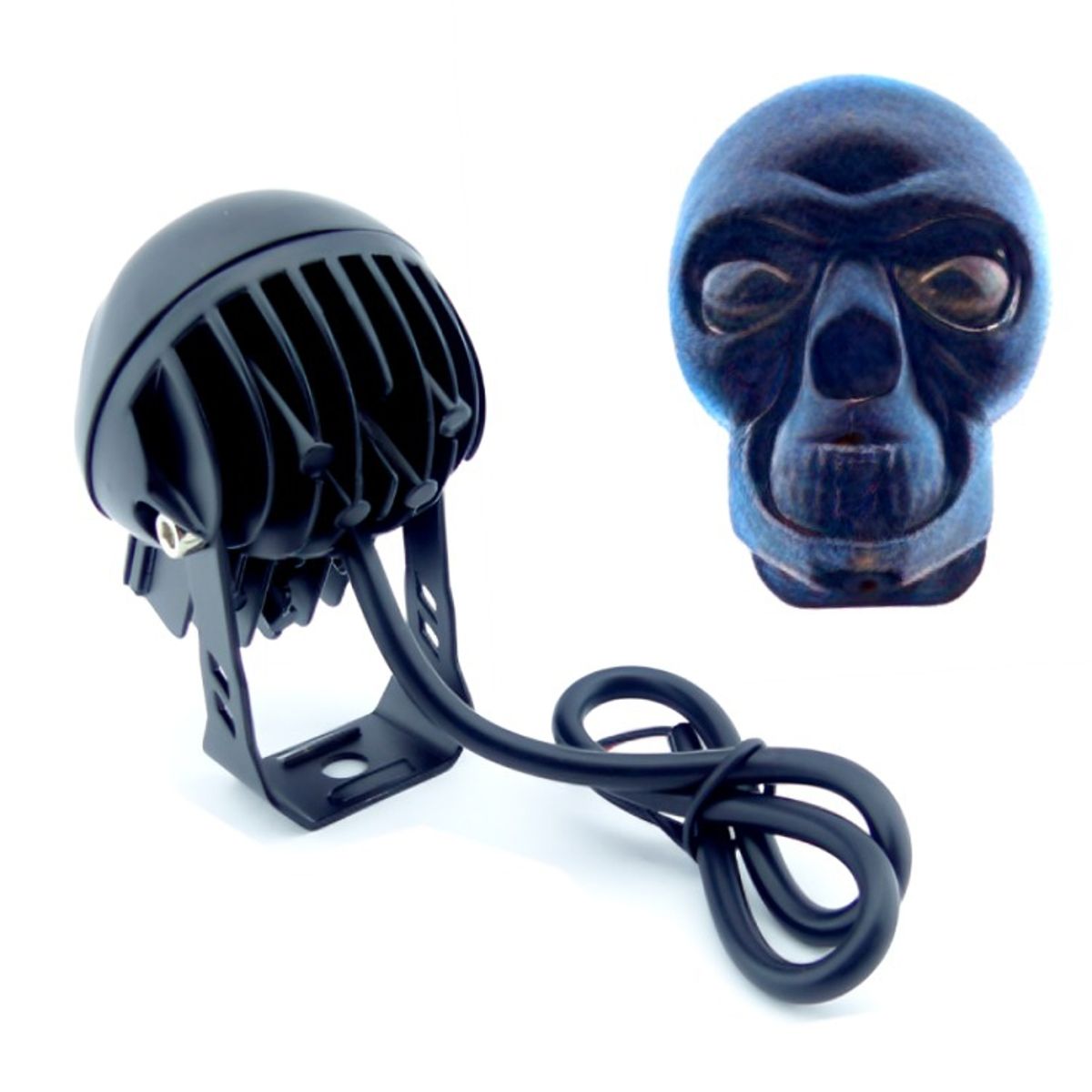 OEM - NEBLINERO LED PARA MOTO CALAVERA DUO COLOR AMBAR-BLANCO