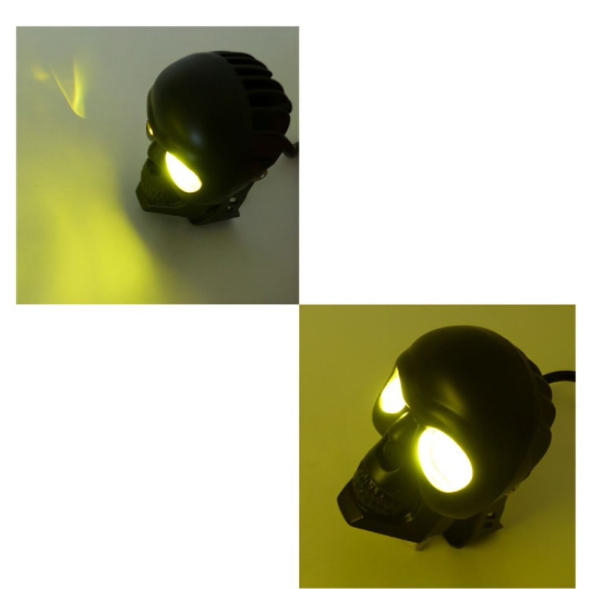 OEM - NEBLINERO LED PARA MOTO CALAVERA DUO COLOR AMBAR-BLANCO