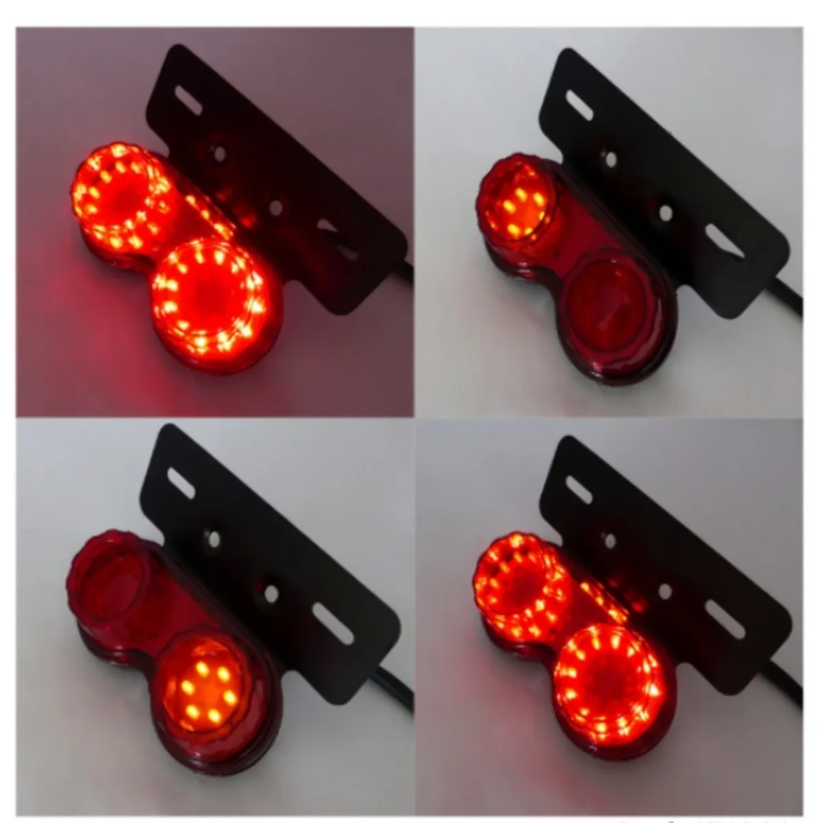 OEM - LUZ DE FRENO Y GIRO PARA MOTO CON SOPORTE REDONDO 12 VOLT