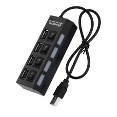 GENERICO - Hub 4 Puertos Multi Usb 2.0 Indicador Luz