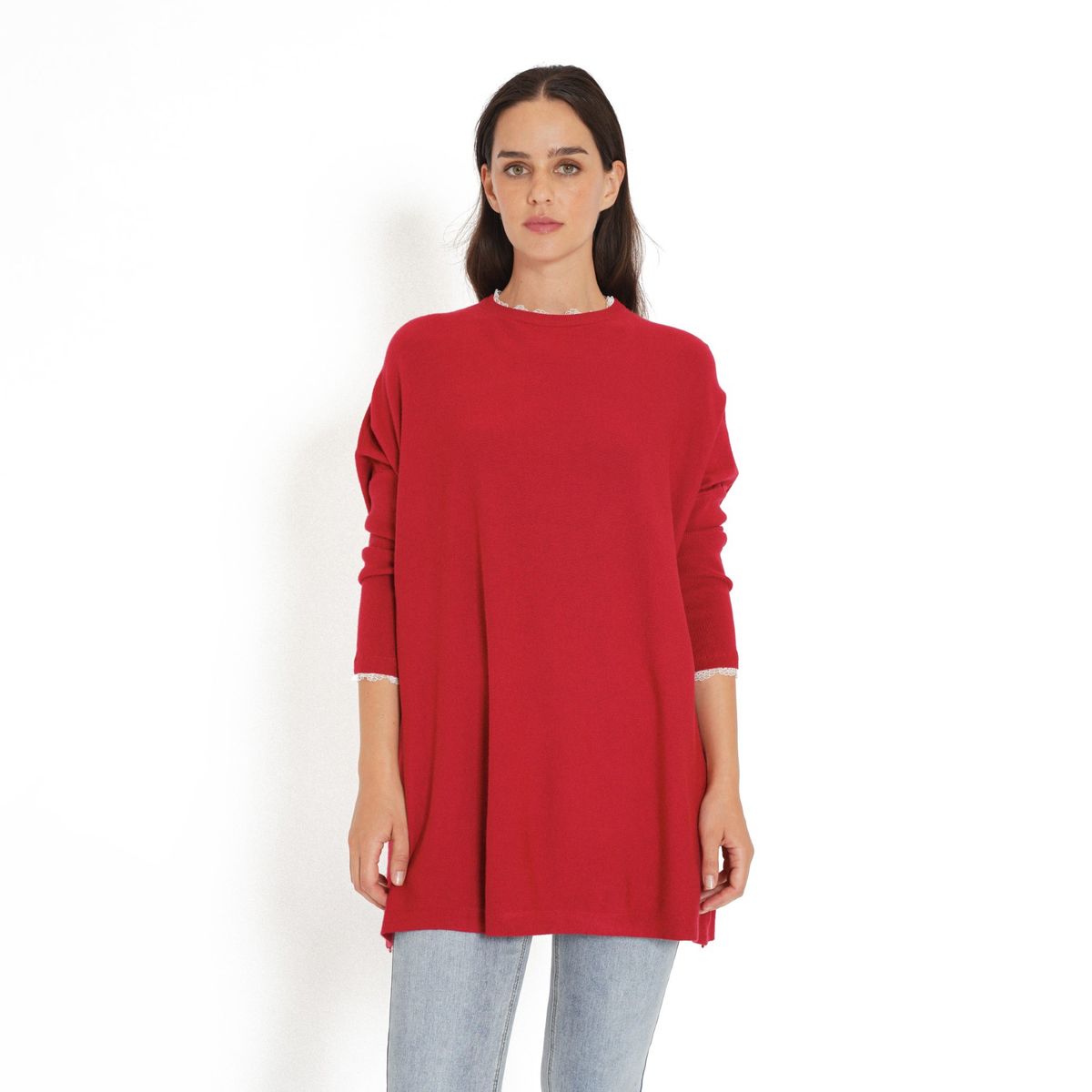 GUINDA - Sweater con Broderie Trayo GUINDA