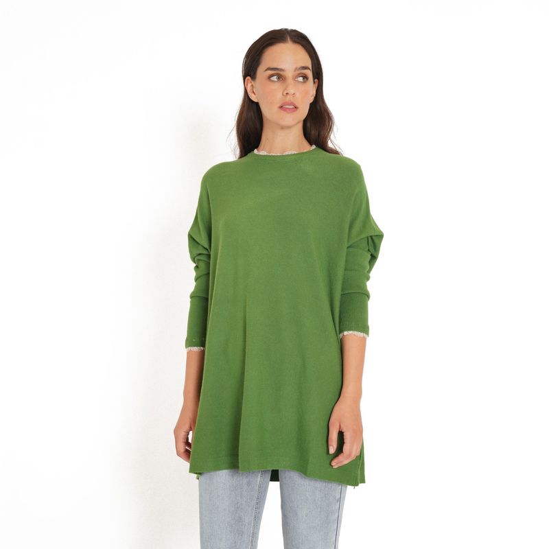 GUINDA - Sweater con Broderie Trayo GUINDA.