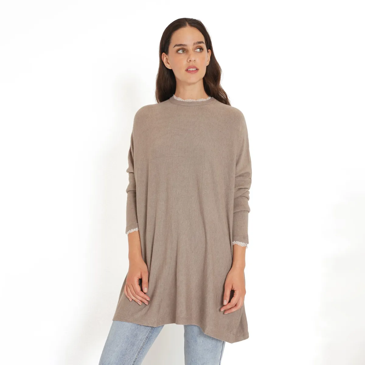 GUINDA - Sweater con Broderie Trayo GUINDA