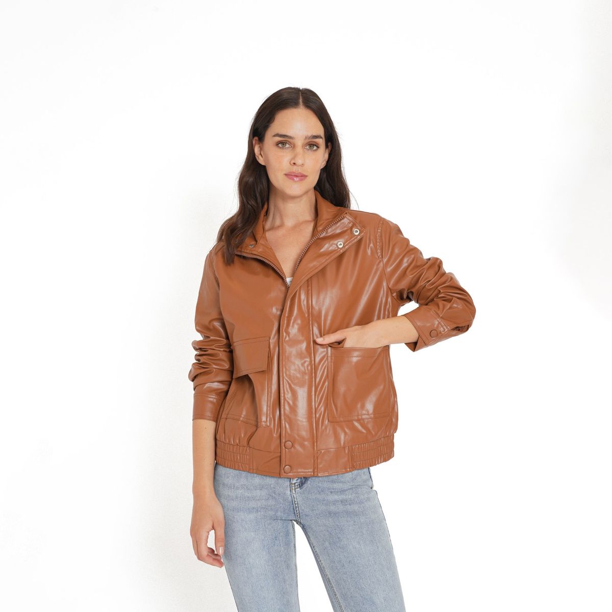 GUINDA - Chaqueta de Cuerina Amande GUINDA