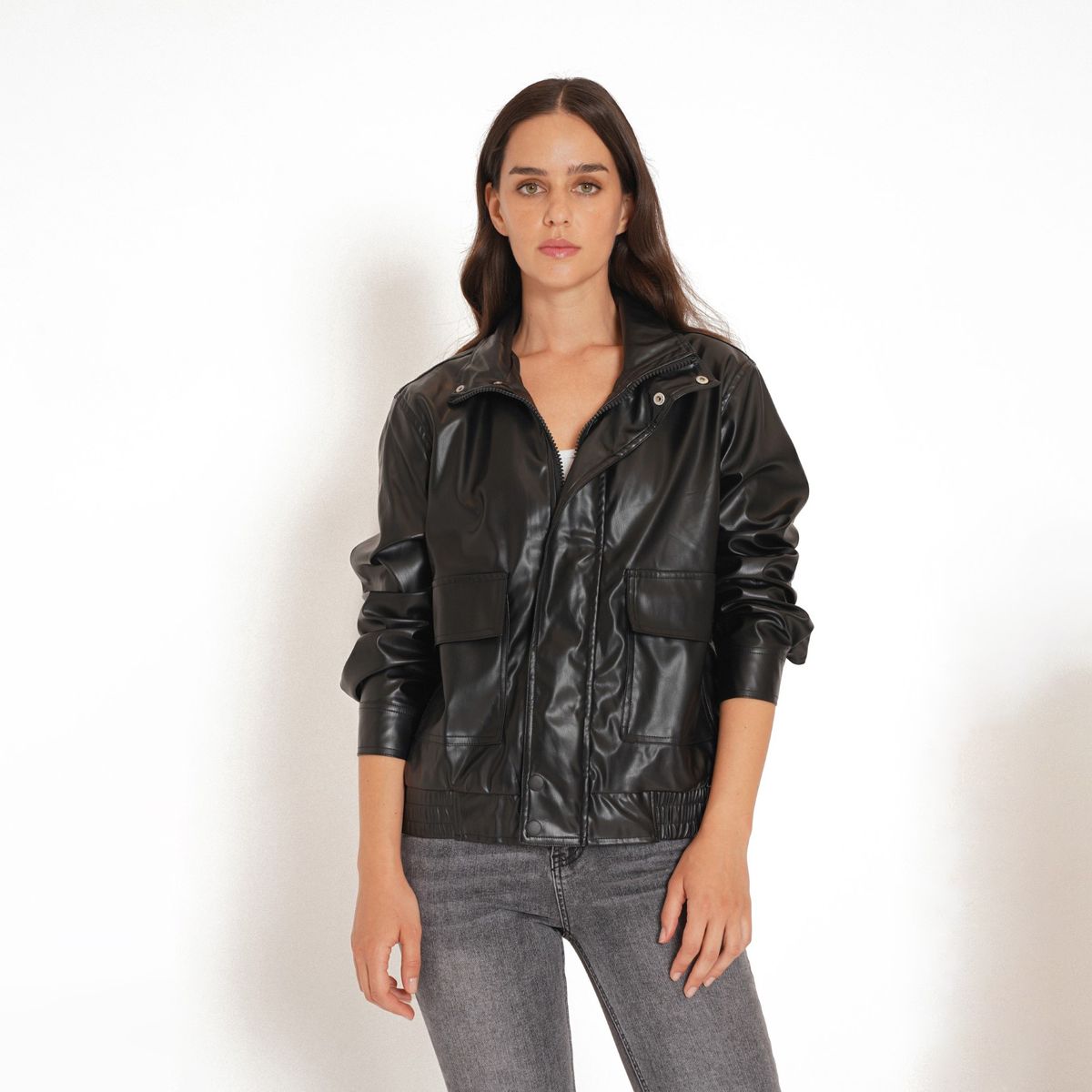 GUINDA - Chaqueta de Cuerina Amande GUINDA