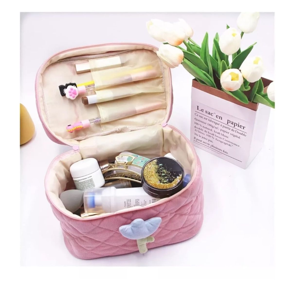 GENERICO - Neceser Organizador Kawaii Para Mujer O Niñas Color Pastel
