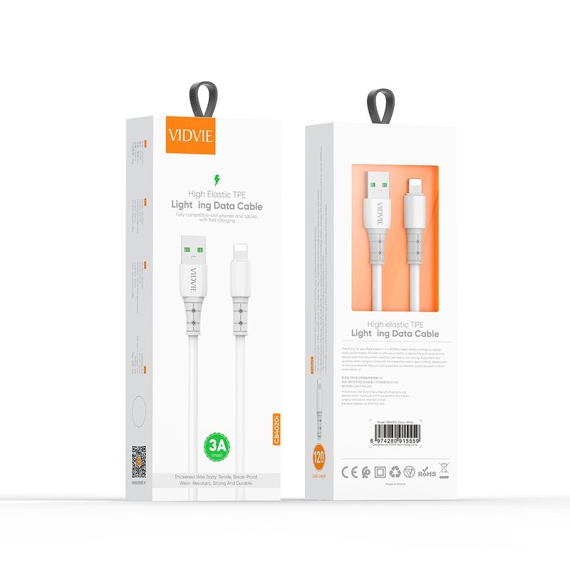 GENERICO - Cable USB  Lightning 3A 120CM Carga Rápida