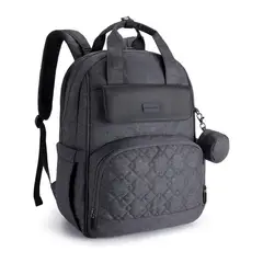 MOMMORE - Mochila Pañalera de Viaje Grande 20L - Gris Oscuro