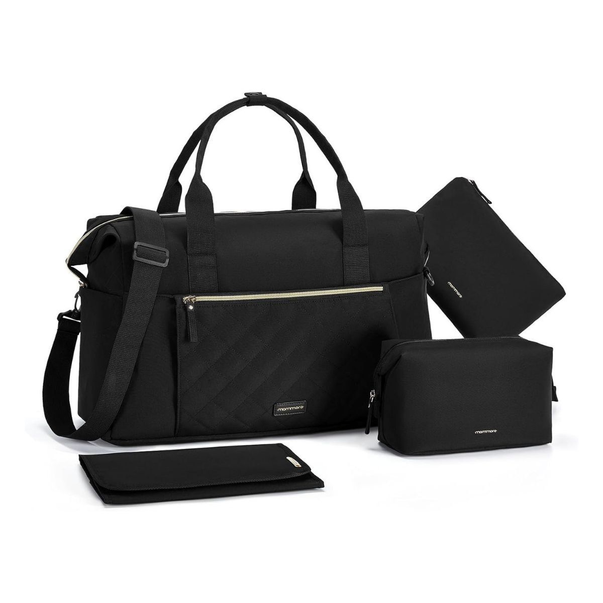 MOMMORE - Mommore Bolso Maternal para Hospital Set 4 Piezas 39L - Negro