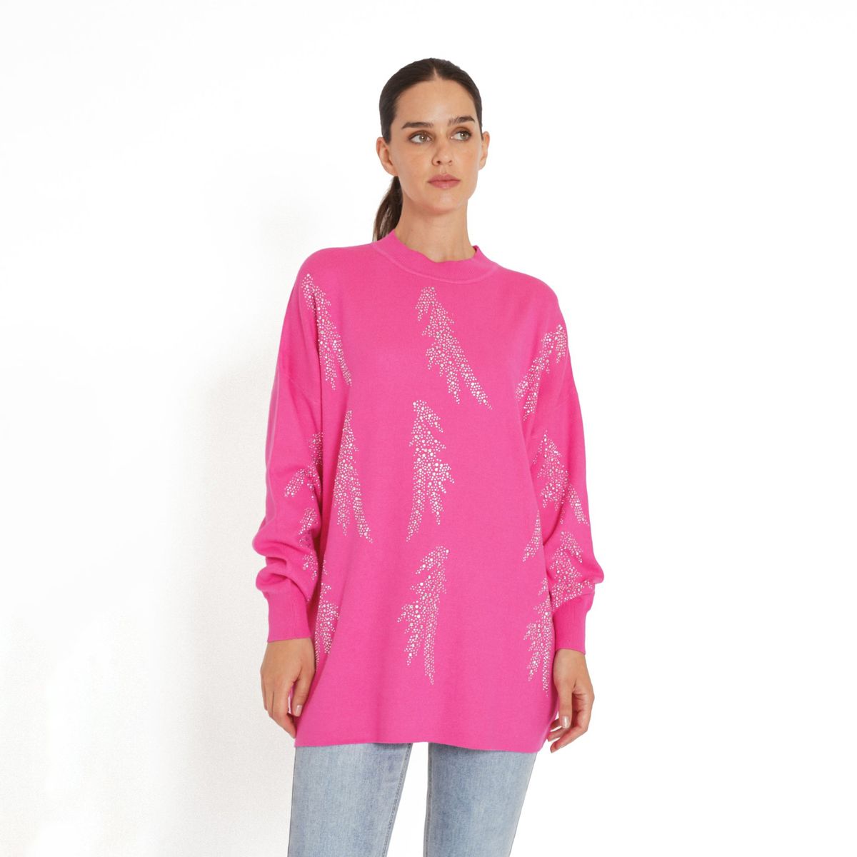 GUINDA - Sweater con Brillos Coru GUINDA