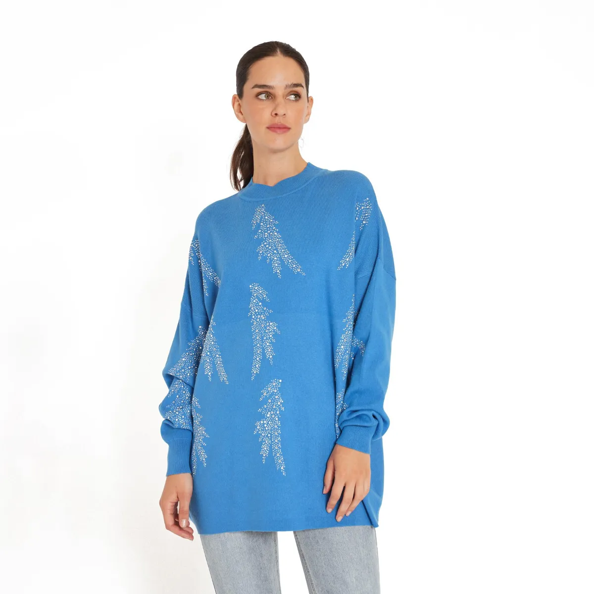 GUINDA - Sweater con Brillos Coru GUINDA