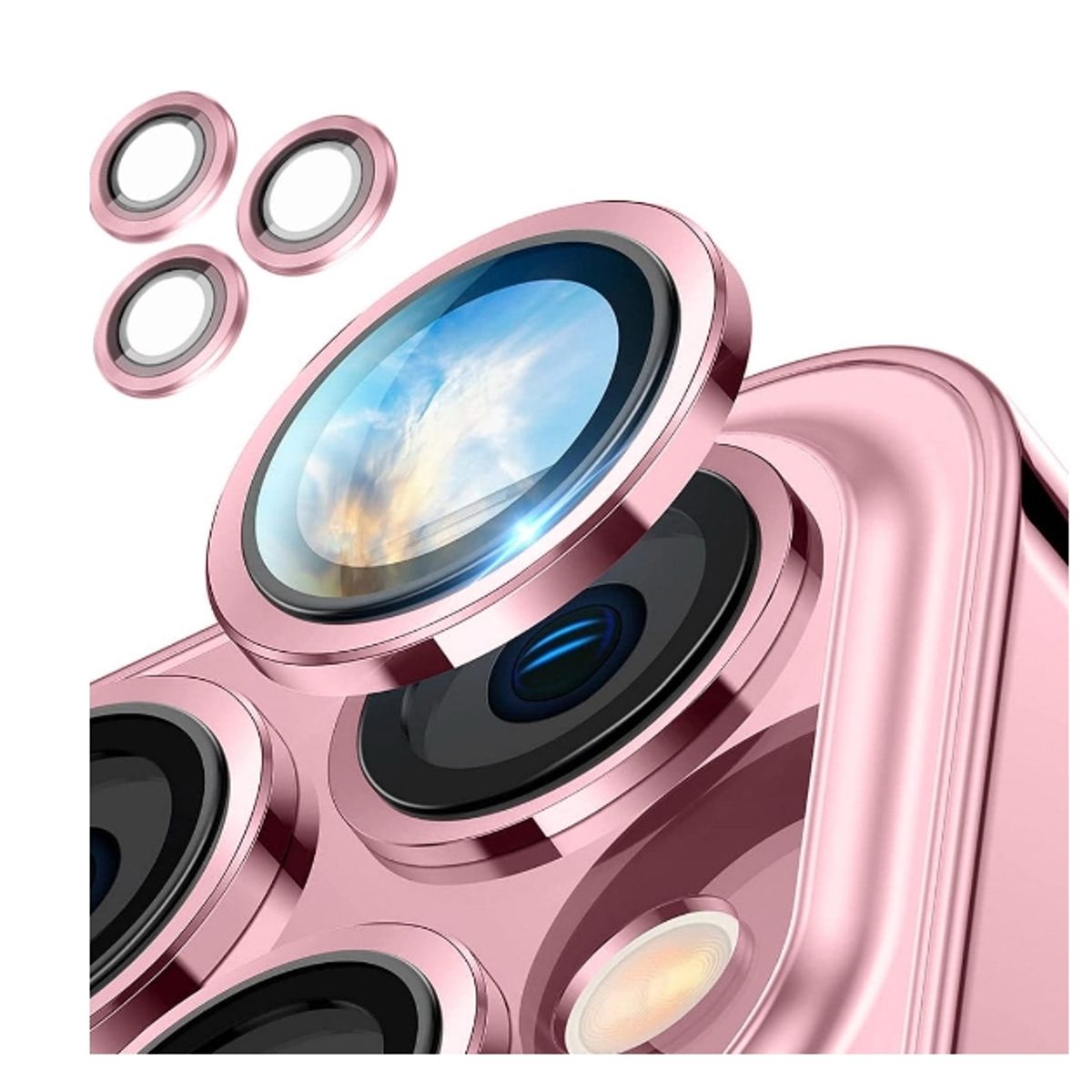 GENERICO - Protector De Camara Para iPhone 15promax-ROSA