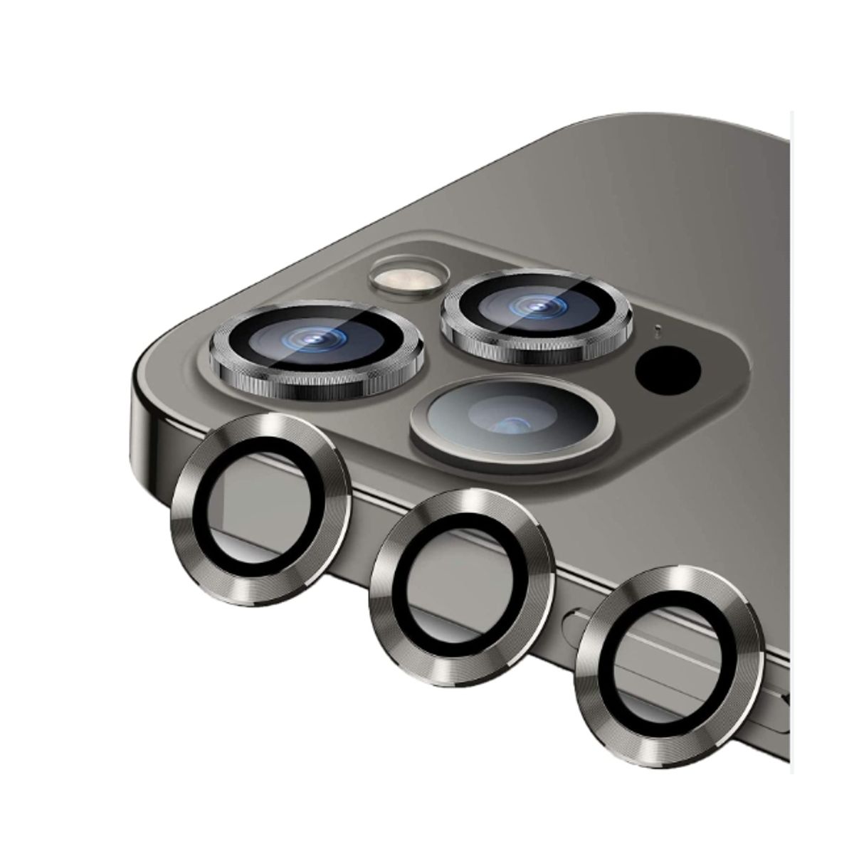 GENERICO - Protector De Camara Para iPhone 15promax-PLATEADO