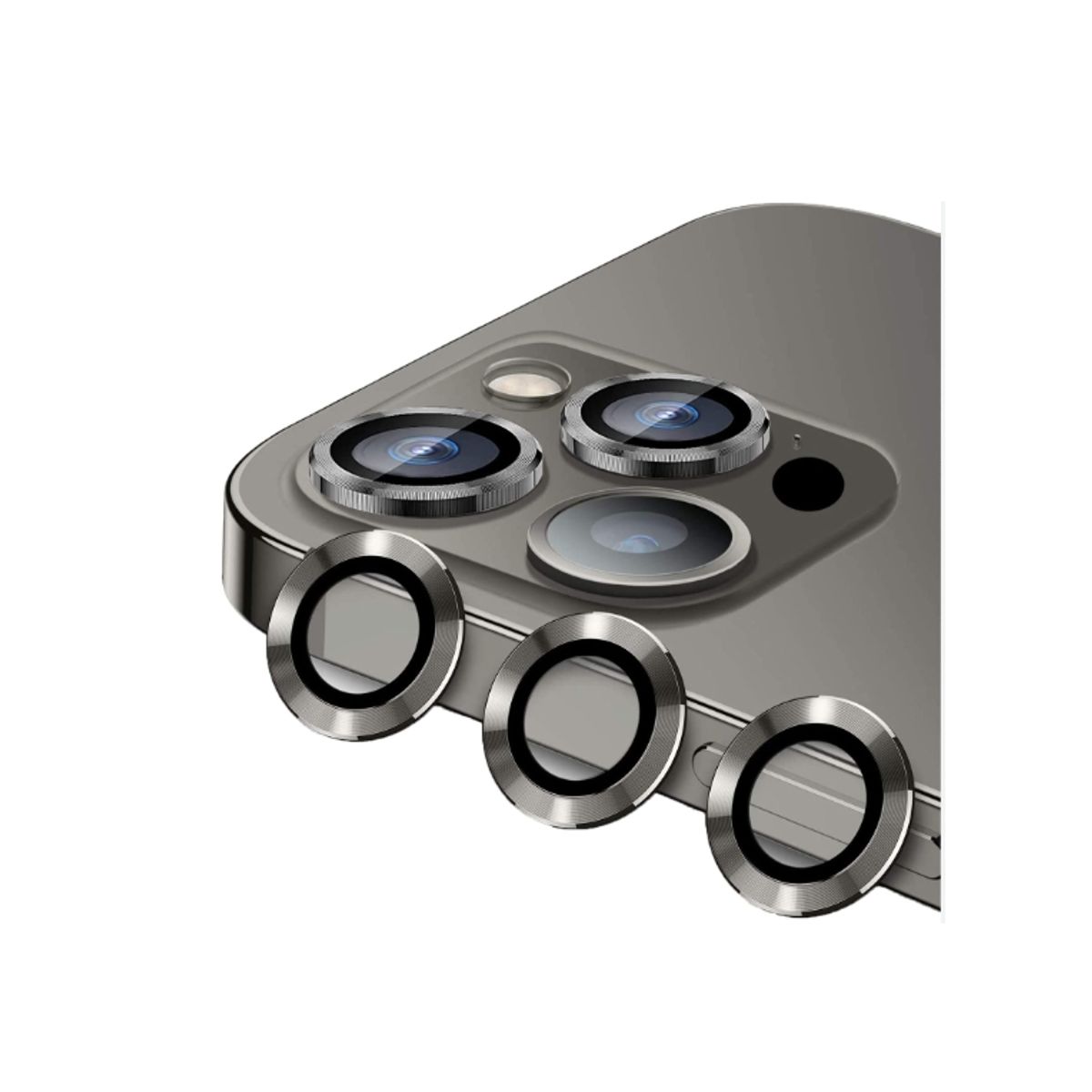 GENERICO - Protector De Camara Para iPhone 15promax-PLATEADO