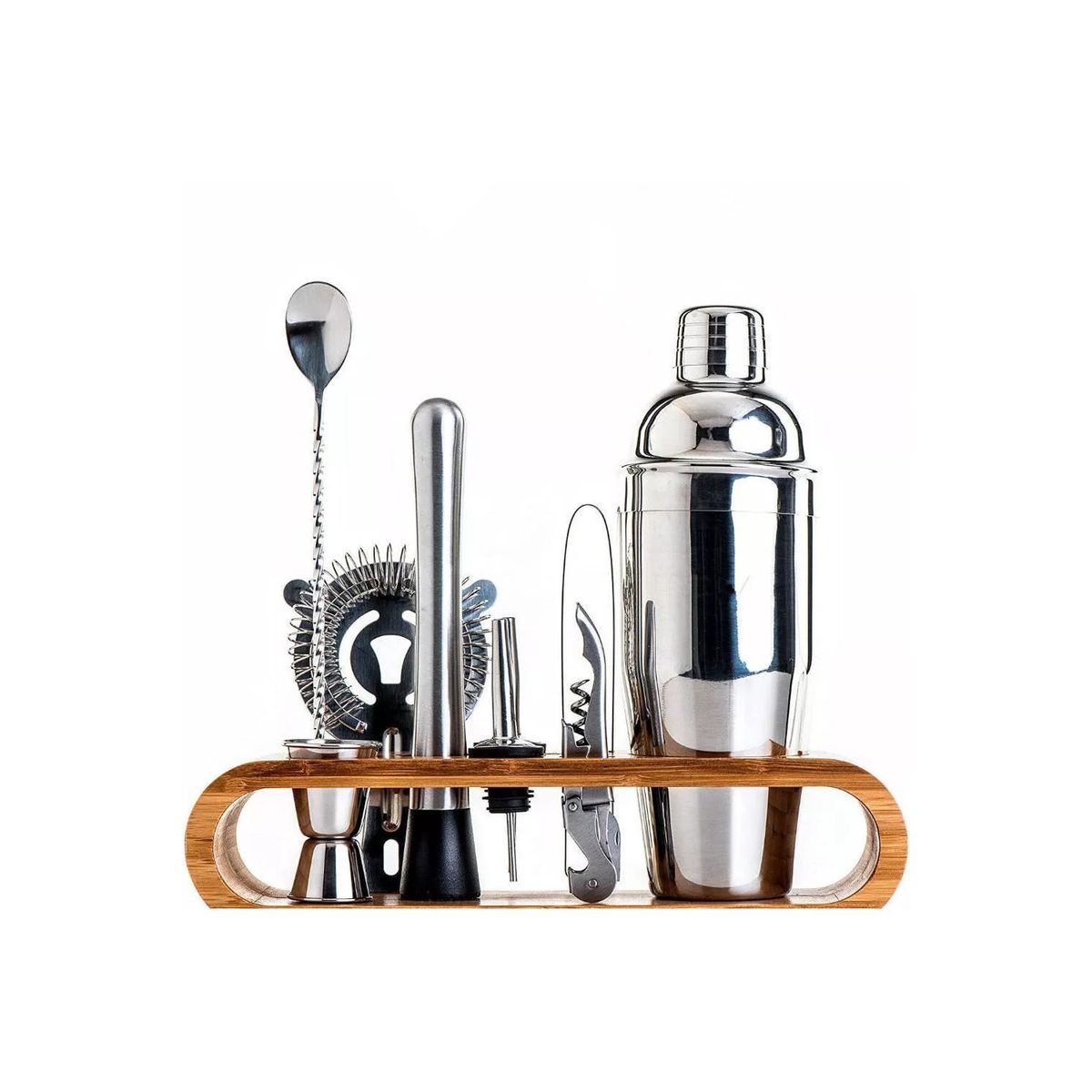 GENERICO - Set Bartender Sacacorchos Destapador Coctelera 10 Piezas