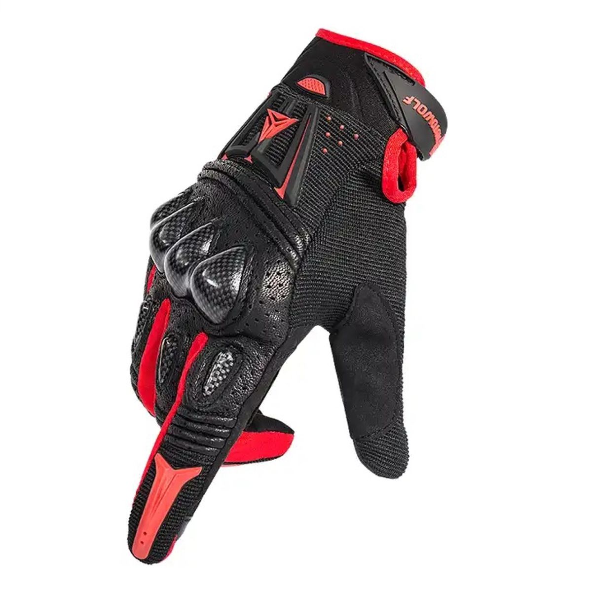 MOTOWOLF - Guantes de Motociclismo Deportivos y Táctiles Motowolf 0304 Negro-Rojo