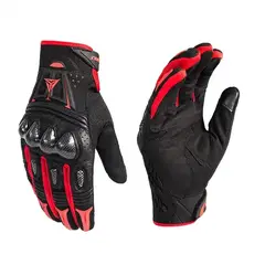 MOTOWOLF - Guantes de Motociclismo Deportivos y Táctiles 0304 Negro-Rojo