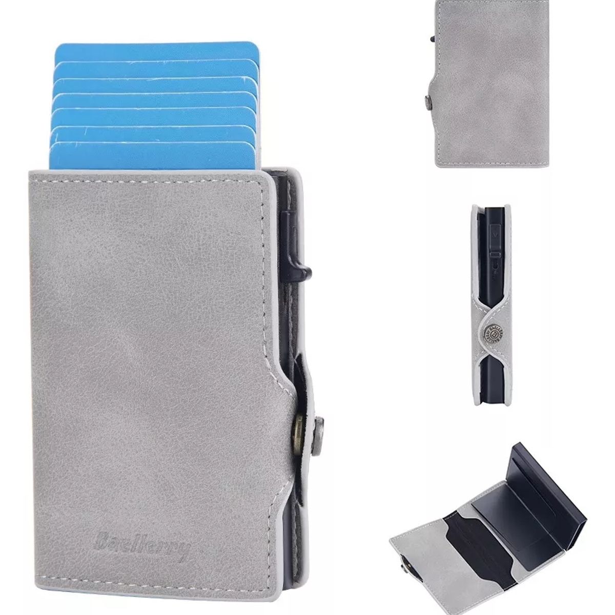 GENERICO - Billetera Tarjetero Cuero Hombre Minimalista