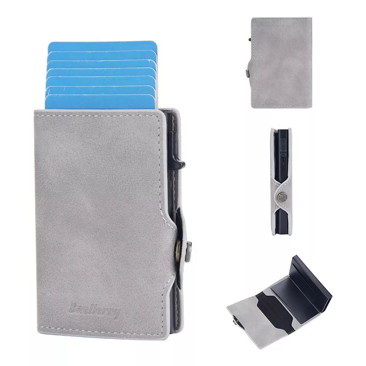 GENERICO - Billetera Tarjetero Cuero Hombre Minimalista