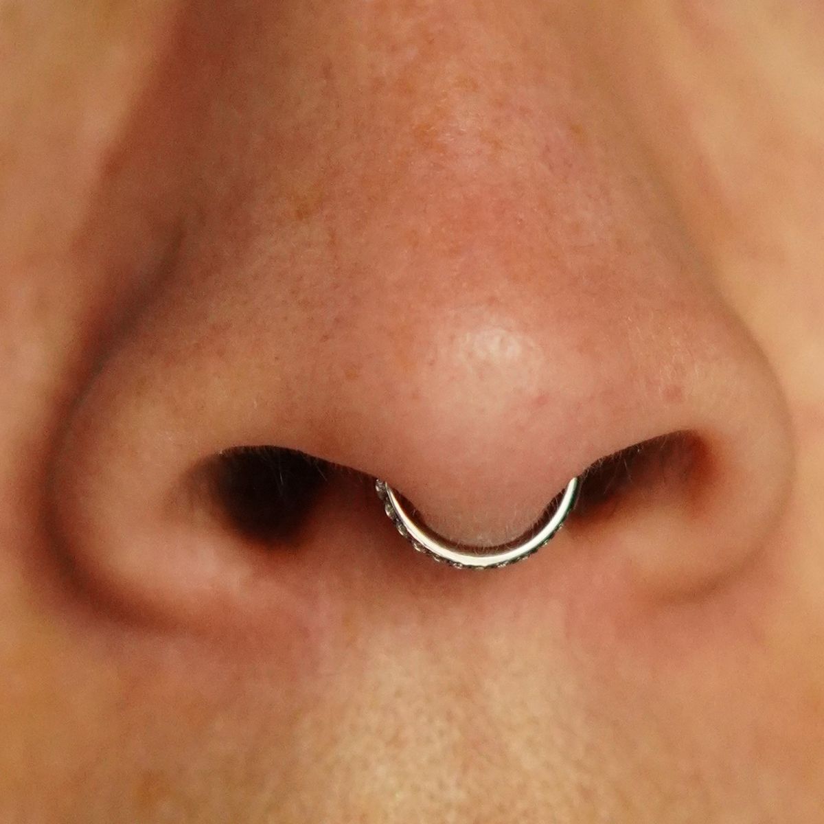 ELBAULDEJUMA - Piercing Septum 8mm Oreja Zirconias 16g Titanio Astm F136
