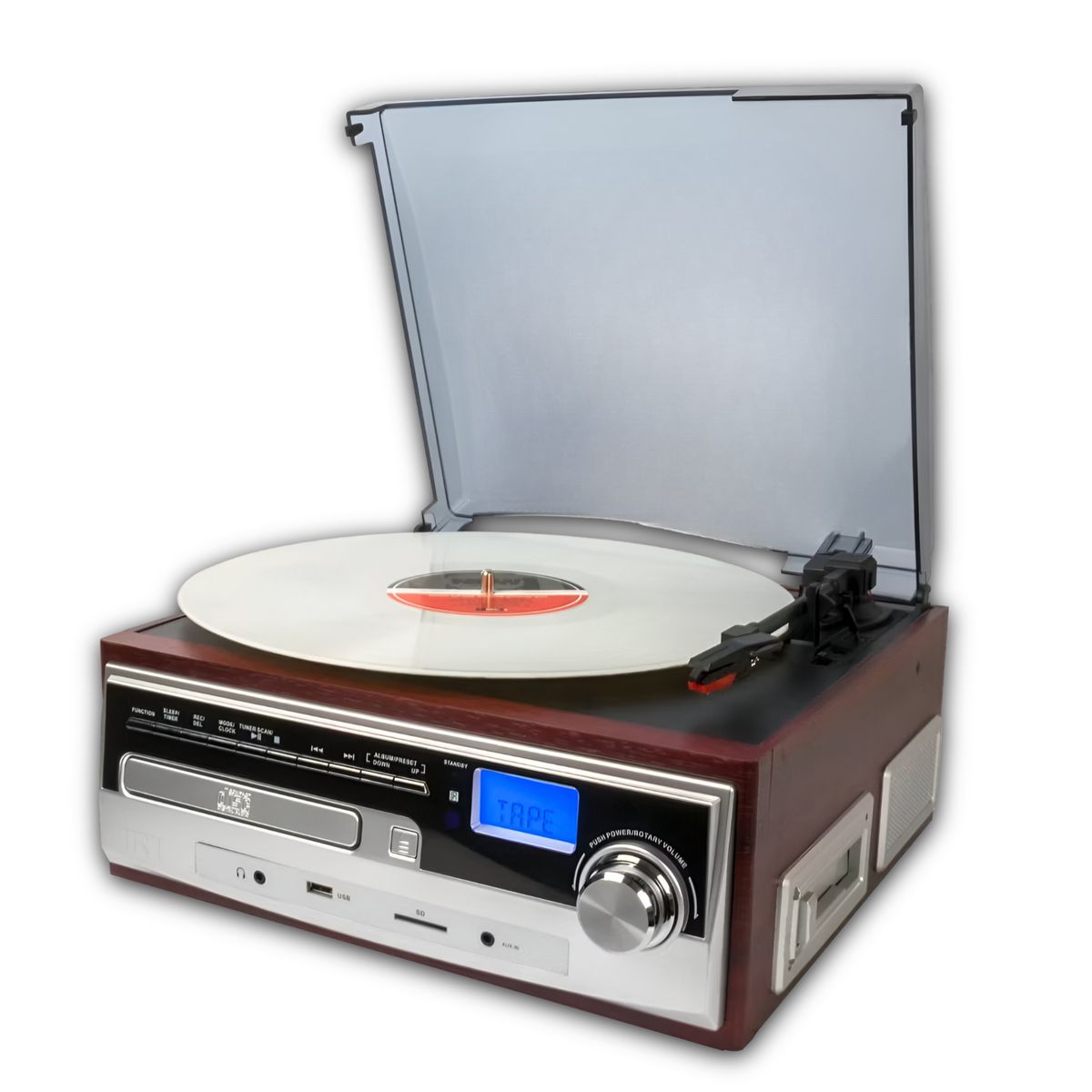 IRT - Toca Disco Tornamesa IRT Bluetooth/Aux/Cassette/USB/CD/SD/FM