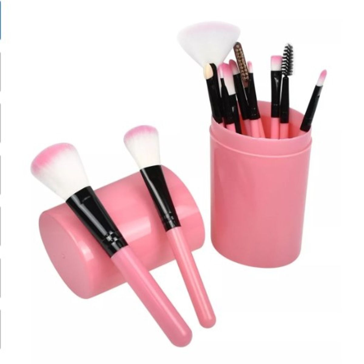 GENERICO - Set 12 Brochas Maquillaje Profesional Cepillos Color Rosa