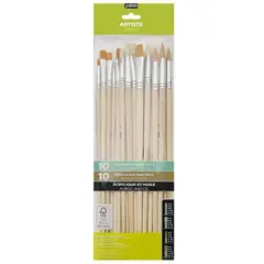 PEBEO - Set 20 Pinceles Mixto Pelo Cerda y Taklon Dorado