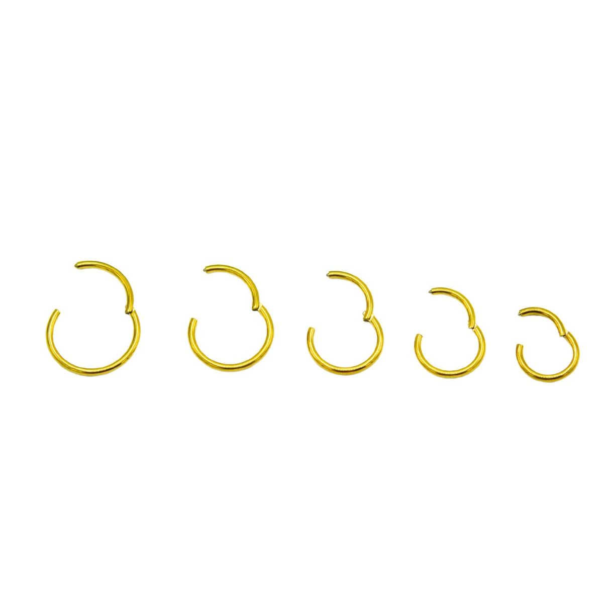 ELBAULDEJUMA - Pack 5 Piercing Clicker 18g Titanio Astm F136 Chapado Oro