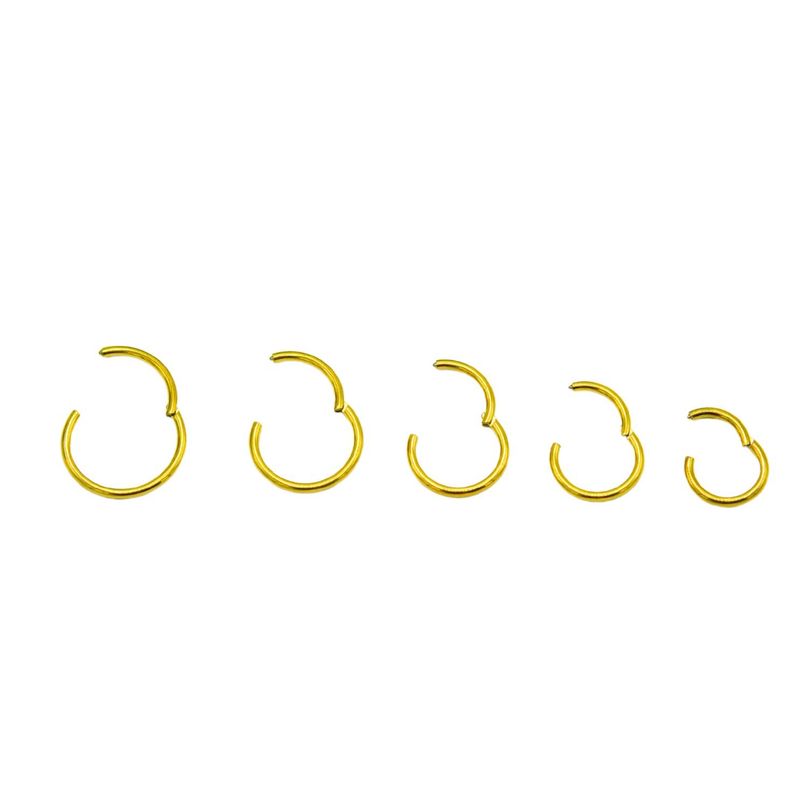 ELBAULDEJUMA - Pack 5 Piercing Clicker 18g Titanio Astm F136 Chapado Oro