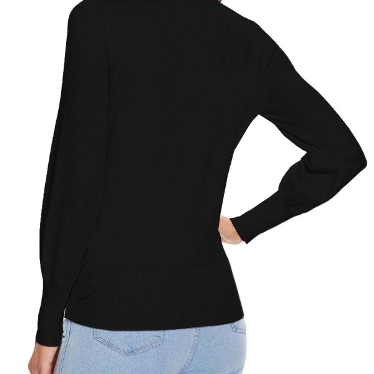 MOSS ROSE - Cárdigan de cuello alto manga larga y hombros largos para mujer.