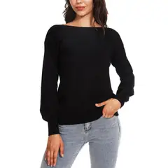 MOSS ROSE - Jersey de mujer de manga larga y cuello redondo para mujer