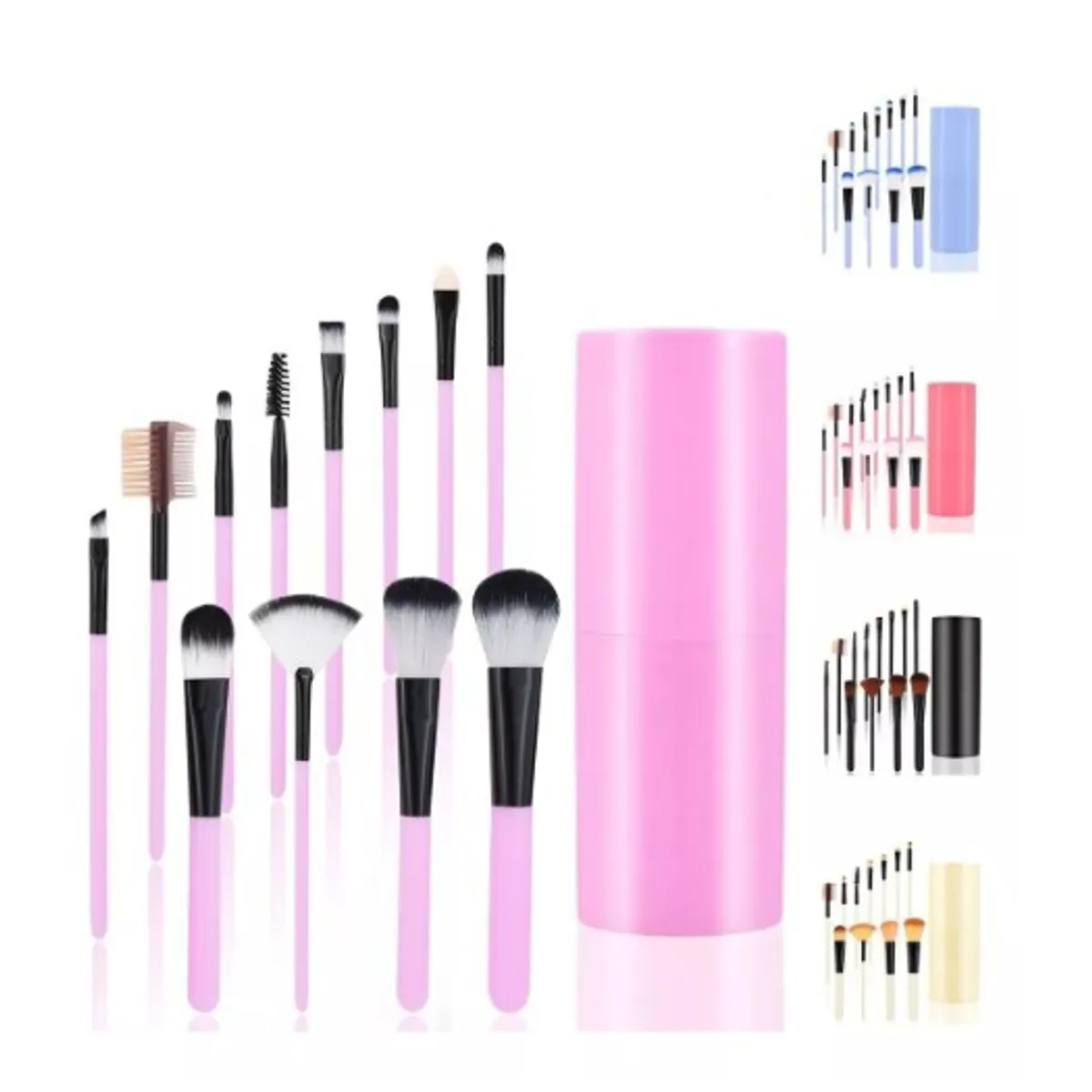 GENERICO - Set 12 Brochas Maquillaje Profesional Cepillos Color Violeta